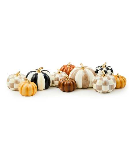 Autumnology Check & Stripe Pumpkin Cluster