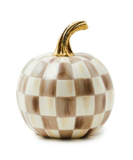 Mocha Check Mini Pumpkin