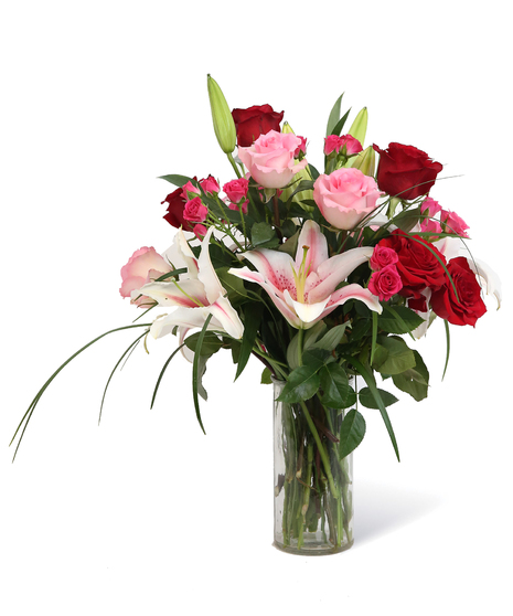 Roses and Stargazer Lilies