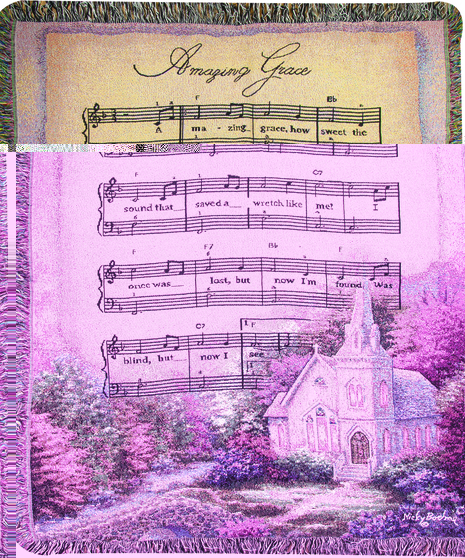 Church in the Country with Amazing Grace Memorial Throw