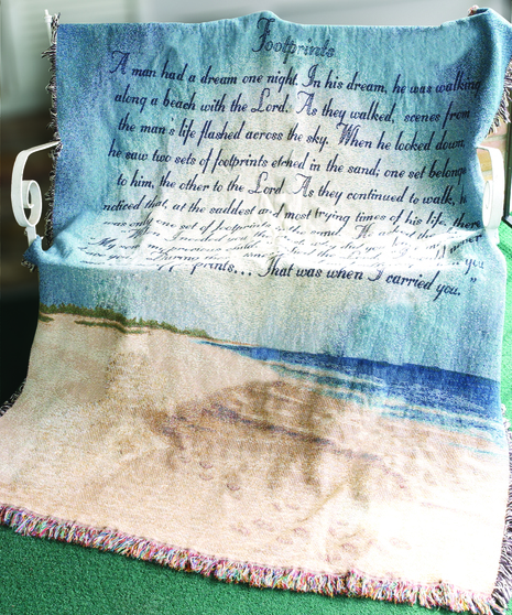 Footprints in the Sand Memorial Throw
