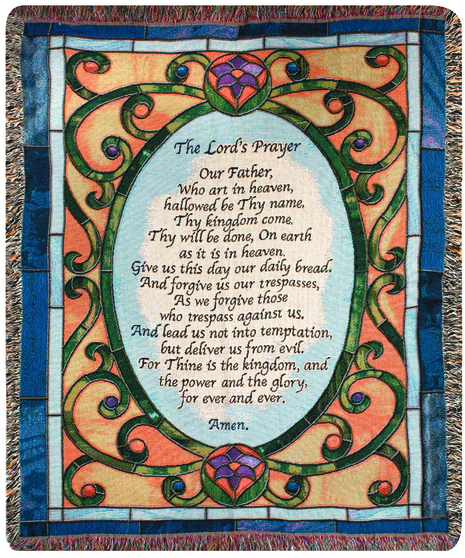 Lord's Prayer - Stained Glass Memorial Throw