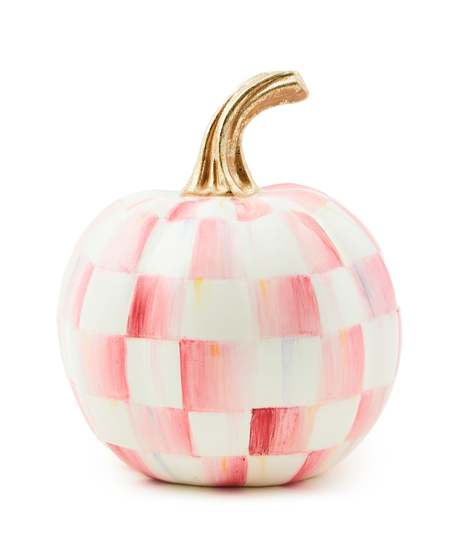 Bubblegum Pink Check Mini Pumpkin