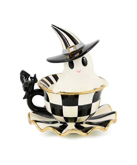 Courtly Check Teacup Ghost Decor