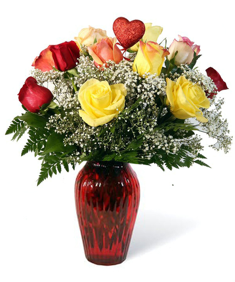 Valentine's Day Bright Mix Roses Uniontown, PA