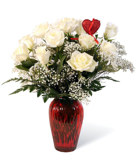 Valentine's Day White Roses Uniontown, PA