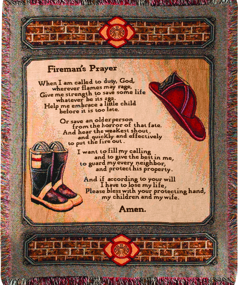 Fireman's Prayer Memorial Throw