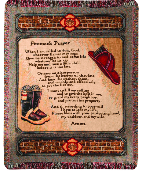 Fireman's Prayer Memorial Throw Uniontown, PA