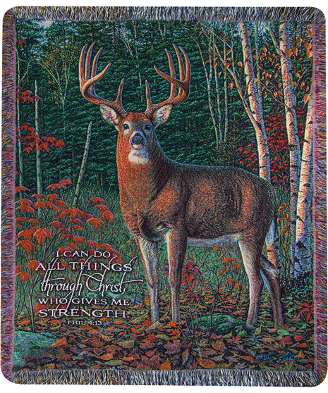 Autumn Sentinel with Verse Memorial Throw