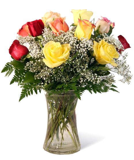 Bright Mixed Dozen Roses Uniontown, PA
