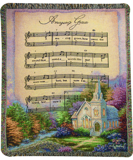 Church in the Country with Amazing Grace Memorial Throw