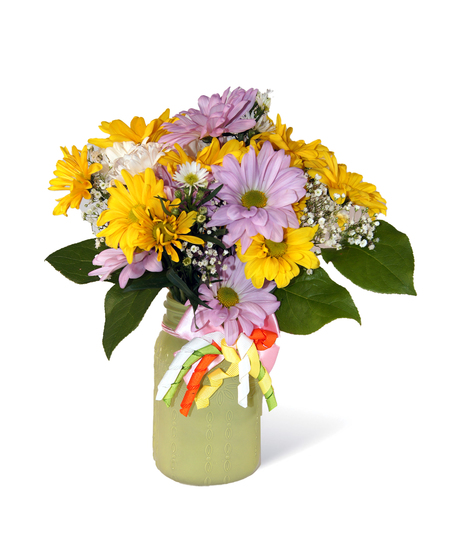 Small Mason Jar with Exquisite Flowers Uniontown PA