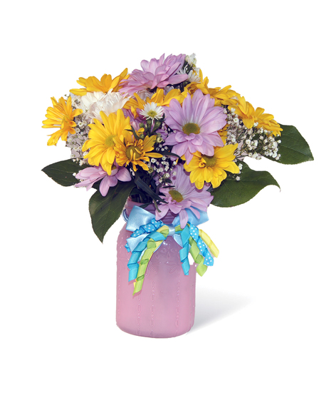 Small Mason Jar with Exquisite Flowers Uniontown PA
