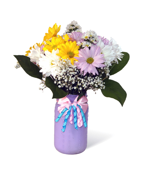 Small Mason Jar with Deluxe Flowers Uniontown PA
