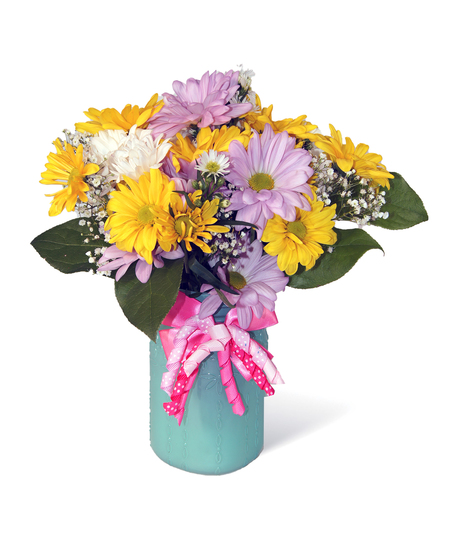 Small Mason Jar with Exquisite Flowers Uniontown PA