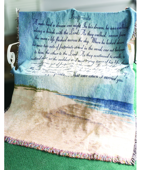 Footprints in the Sand Memorial Throw