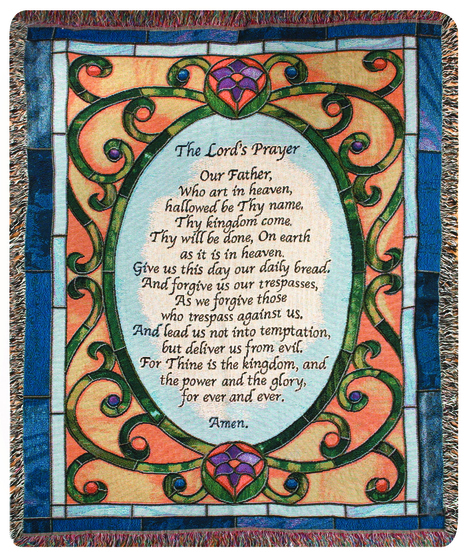 Lord's Prayer - Stained Glass Memorial Throw