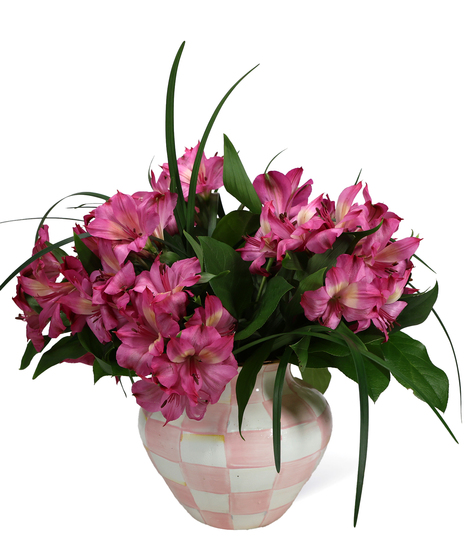 Mackenzie Childs Rosy Check Vase