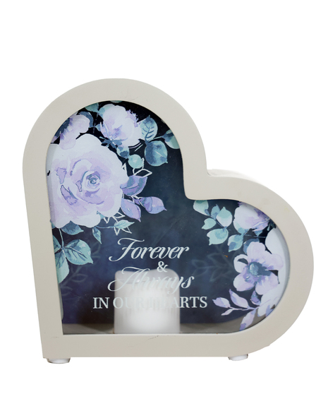 Forever & Always in our Hearts Small Heart Shadow Box Lantern Funeral Uniontown PA