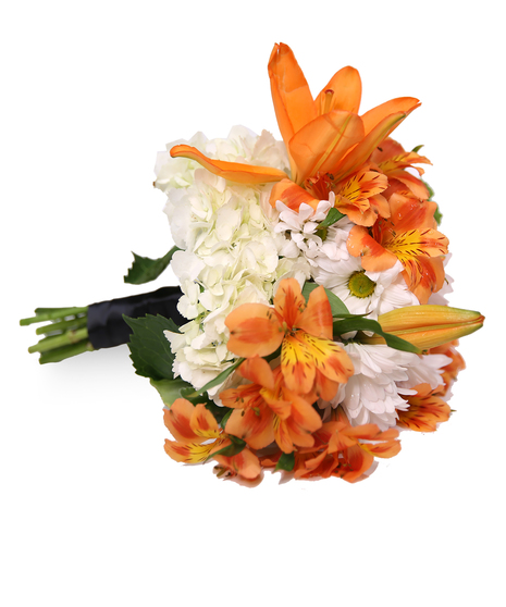 Orange and White Hand Tied Bouquet Uniontown, PA