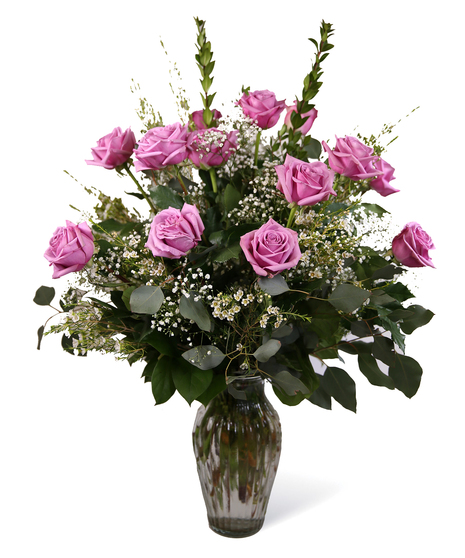 Purple Dozen Roses