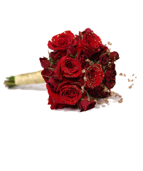 Red and Gold Accent Hand Tied Bouquet Uniontown, PA
