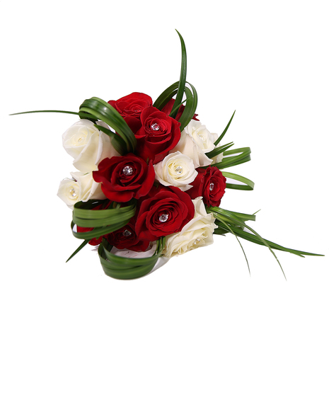 Red and White Rose Hand Tied Bouquet Uniontown, PA