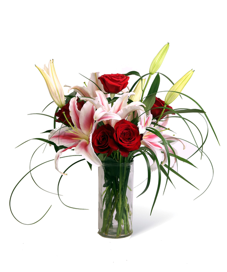 Roses & Stargazer Lilies