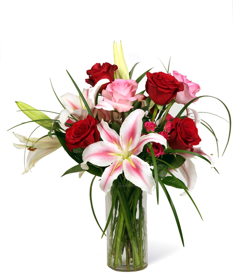 Roses & Stargazer Lilies