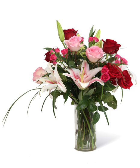 Roses and Stargazer Lilies