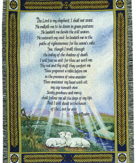 23rd Psalm - Sheep Memorial Throw