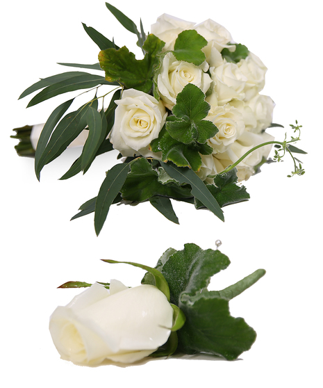 White Rose Hand Tied Bouquet Uniontown, PA