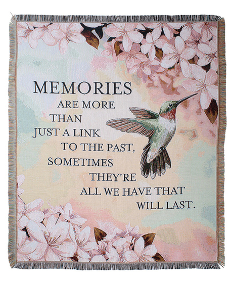 Memories Hummingbird Memorial Throw