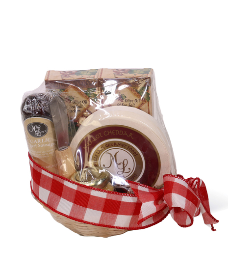 Christmas Sausage, Cheese and Crackers Basket